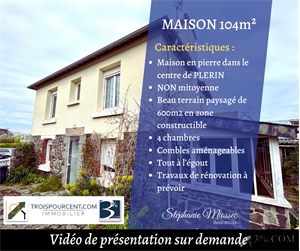 maison en pierres à la vente -   22190  PLERIN, surface 105 m2 vente maison en pierres - UBI406817621