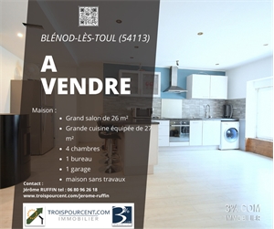 maison de village à la vente -   54113  BLENOD LES TOUL, surface 140 m2 vente maison de village - UBI409767617