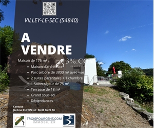 propriete à la vente -   54840  VILLEY LE SEC, surface 175 m2 vente propriete - UBI438259853