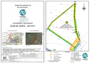 terrain a batir à la vente -   21140  SEMUR EN AUXOIS, surface 957 m2 vente terrain a batir - UBI428205080