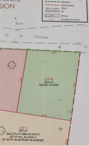 terrain à la vente -   17700  SAINT GEORGES DU BOIS, surface 204 m2 vente terrain - UBI401879400