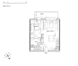 t2 à la vente -   14930  ETERVILLE, surface 38 m2 vente t2 - UBI447333626