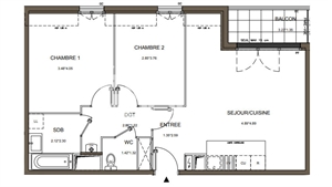 appartement à la vente -   77220  TOURNAN-EN-BRIE, surface 61,89 m2 vente appartement - APR724144