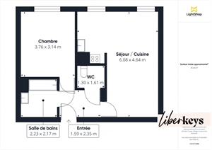 t2 à la vente -   91120  PALAISEAU, surface 46 m2 vente t2 - UBI450975659