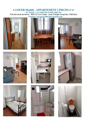 t2 à la location -   94100  SAINT MAUR DES FOSSES, surface 47 m2 location t2 - UBI444209762