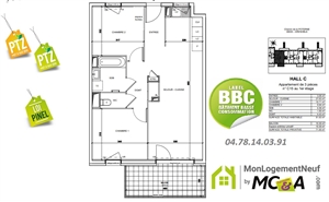 t3 à la vente -   38000  GRENOBLE, surface 61 m2 vente t3 - UBI437797769