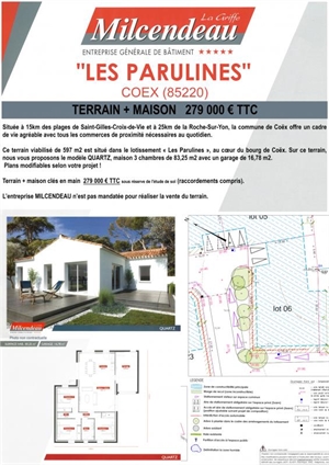 maison à la vente -   85220  COEX, surface 83 m2 vente maison - UBI431308448