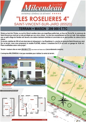 maison à la vente -   85220  L AIGUILLON SUR VIE, surface 87 m2 vente maison - UBI431445272