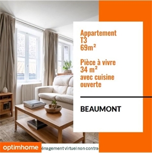 appartement à la vente -   63110  BEAUMONT, surface 69 m2 vente appartement - UBI422842366